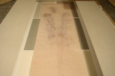 The drawing “Ecstatic Figure” prior to installation